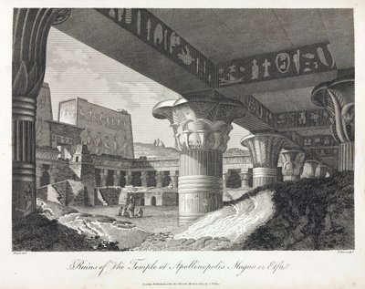 Ruinas del templo de Apollinopolis Magna en Edfu (actual Tell El Balamoun, Egipto) (originalmente, templo dedicado a Horus, construido entre 237 y 57 a.C.) de Unbekannt