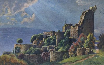 Ruinas del castillo de Luetzelburg en los Vosgos, Lutzelbourg en el departamento francés del Mosela de Unbekannter Künstler