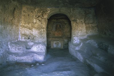 Ruinas de una iglesia, Iglesia Rocosa, Matera, Basilicata, Italia de Benjamin Baud