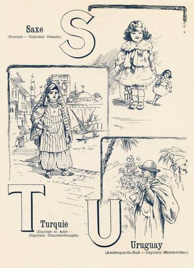 S T U: Sajonia, Turquía, Uruguay - ABC de los dos mundos. Emile Guerin, editor, París, hacia 1900. de Unbekannt
