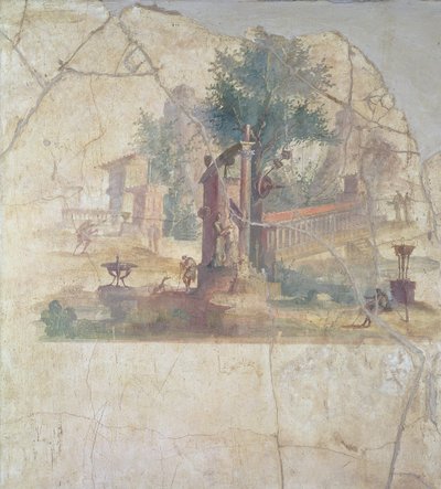 Paisaje sacro-idílico, de la Villa de Agripa en Boscoreale, siglo d.C. de Unbekannt