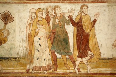 Pintura de la bóveda de la nave de la iglesia de la abadía de Saint-Savin-sur-Gartempe: Abraham separado de su sobrino Lot (Gen 13, 8-9) Saint-Savin, Francia de Unbekannt