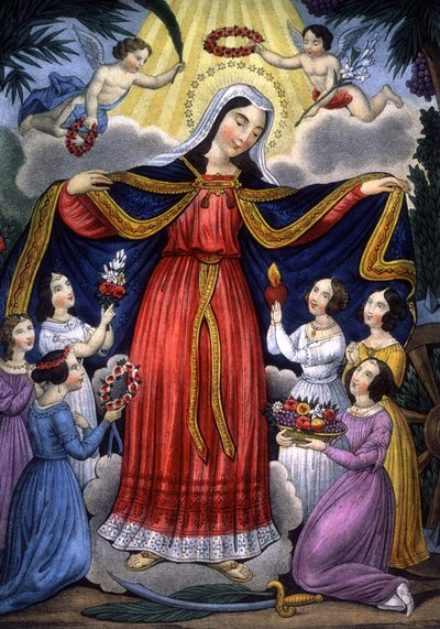 Santa Catalina y las Catherinettes, mediados del siglo XIX (grabado) de Unbekannter Künstler