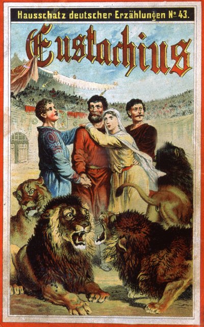 San Eustaquio en el foso de los leones, finales del siglo XIX (ilustración) de Unbekannter Künstler