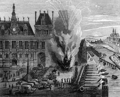 Incendio de San Juan en la plaza de Greve de París de Unbekannter Künstler