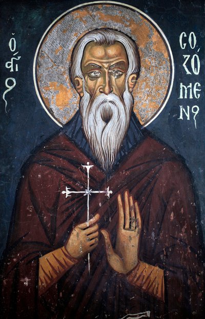 San Sozomene, fresco bizantino del siglo XIV Nártex, pared este Iglesia de la Virgen Phorbiotissa, Asinou Sitio UNESCO región de Troodos, Chipre de Unbekannt