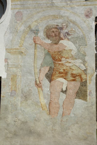 Iglesia de San Stefano a Gleris, fresco de San Cristóforo, San Vito al Tagliamento, Friuli Italia de Benjamin Baud