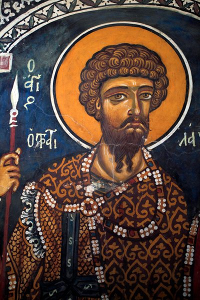 San Teodoro Statelates: Fresco bizantino del siglo XIV (1332) Iglesia de la Virgen Phorbiotissa, Asinou Chipre Iglesias pintadas sitio UNESCO Troodos, Chipre de Unbekannt