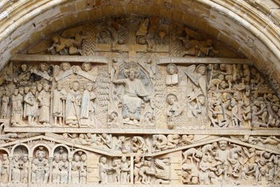 Tímpano de la abadía de Sainte Foy: Cristo en Gloria y el Juicio Final, Conques, Francia de Unbekannt