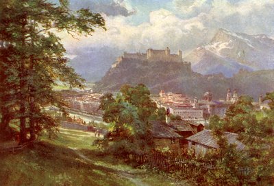 Salzburgo - vista desde Kapuzinerberg, Austria de Unbekannter Künstler