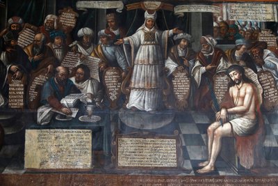 Museo y convento de San Francisco, Quito, Ecuador. Pintura que representa el juicio de Jesús(fotografía) de Unbekannter Künstler