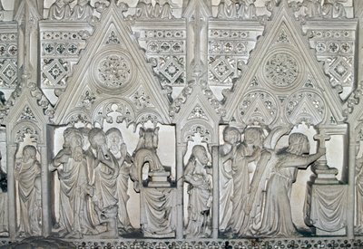 Sarcófago de Pedro I (1320-1367) con escenas de la vida de San Bartolomé, iglesia del monasterio de Alcobaça (Lista del Patrimonio Mundial de la UNESCO) de Benjamin Baud