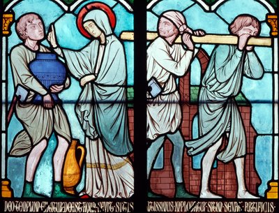 Escena de la vida de San Luis, vidriera de la Catedral de Notre Dame, París de Benjamin Baud