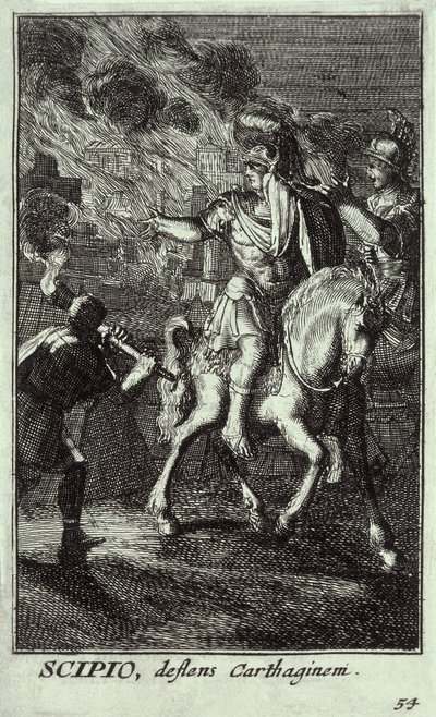 Escipión el Joven (185-129 a.C.) (grabado) de Unbekannter Künstler