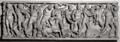 Lado de un sarcófago que representa los trabajos de Hércules, Romano, siglo II de Unbekannt