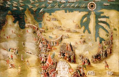 Asedio de Malta: La huida de los turcos el 13 de septiembre de Unbekannter Künstler