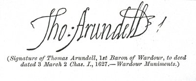 Firma de Thomas Arundell de Unbekannt