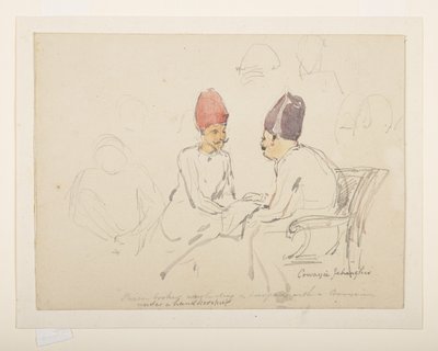 Boceto de Sir Cowasji Jehangir (lápiz y acuarela sobre papel) de Unbekannter Künstler