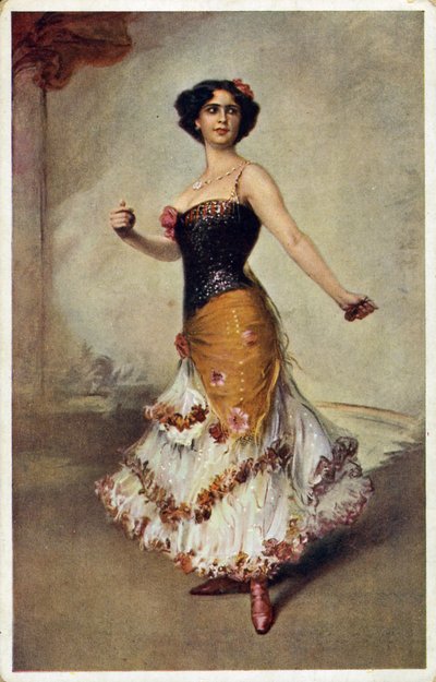 Bailarina española con castañuelas de Unbekannt
