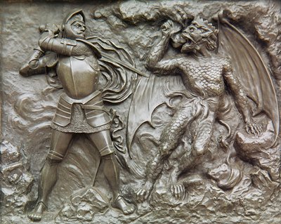 San Jorge luchando contra el dragón (bronce) de Unbekannt
