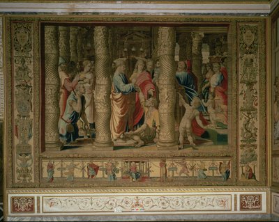 San Pedro y San Juan curan a un lisiado en la puerta del templo de Unbekannt