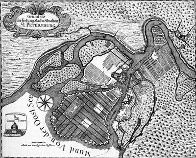 San Petersburgo - plano de la ciudad rusa de Unbekannter Künstler