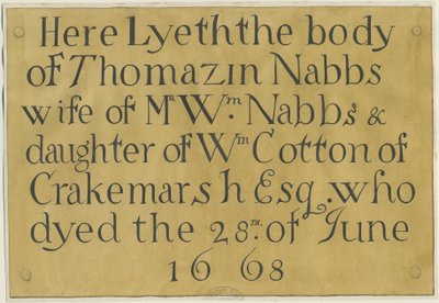 Stafford - Lápida de bronce en la Iglesia de Santa María: dibujo, nd [?siglo XIX] de Unbekannt