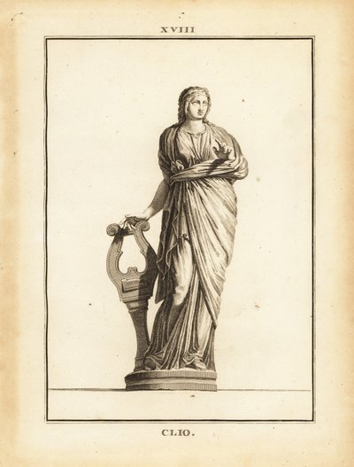 Estatua de Clio, musa griega de la historia y la lira, con lira de Unbekannt