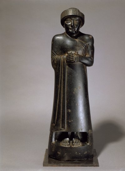 Estatua de Gudea, Príncipe de Lagash, neo-sumerio, de Telloh, antigua Girsu, c.2130 a.C. (diorita) de Unbekannt