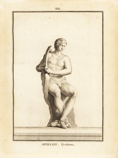 Estatua de Apolo Pythian, patrón de Delfos, con lira de Unbekannt