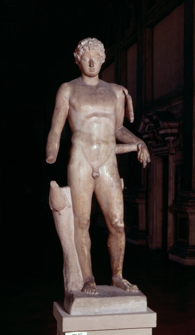 Estatua de un joven con los atributos de Mercurio, romana de Unbekannt
