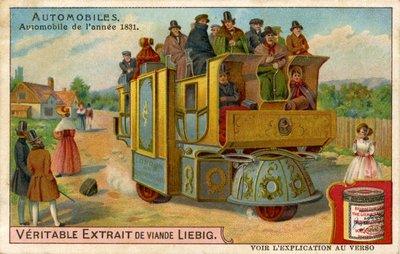 Automóvil con máquina de vapor de 1831 de Unbekannter Künstler