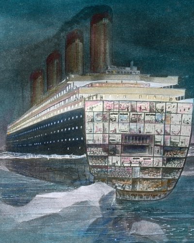 Barco de vapor en un gran viaje de Unbekannter Künstler