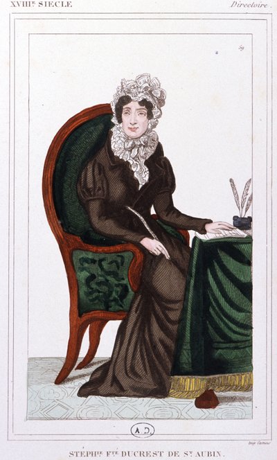 Estefanía Ducrest de Saint-Aubin condesa de Genlis, hacia 1810 (grabado) de Unbekannter Künstler