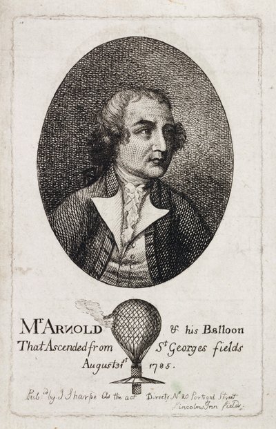 Stuart Amos Arnold, aeronauta inglés, c 1785 de Unbekannt