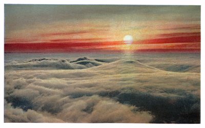 Amanecer sobre las nubes, c.1930 (impresión) de Unbekannter Künstler