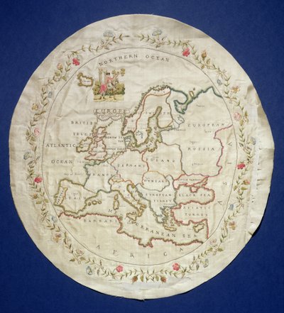 Muestra T.142-1938 mostrando un mapa de Europa, inglés, finales del siglo XVIII de Unbekannt
