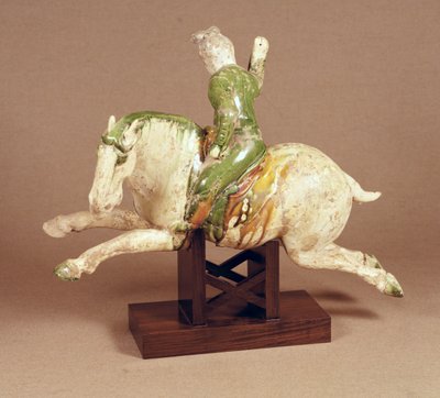 Figura de jugador de polo montado de cerámica T