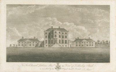 Teddesley Hall: grabado, finales del siglo XVIII de Unbekannt