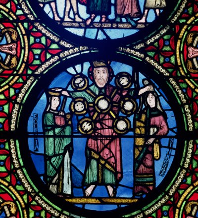 La ventana del Arca de la Alianza, (detalle) de Dios con la Iglesia y la Sinagoga de Unbekannt