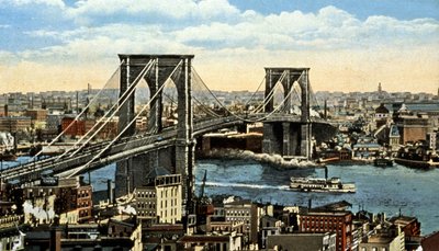 El puente de Brooklyn, Nueva York, c.1930 (Postal) de Unbekannter Künstler