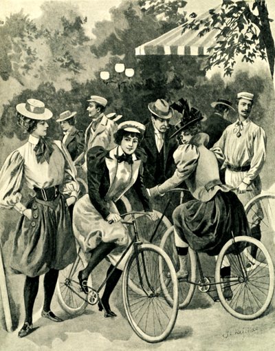 La moda de las bicicletas en el Bois de Boulogne de Unbekannter Künstler