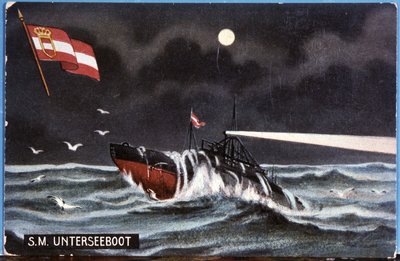 El submarino alemán Unterseeboot, principios del siglo XX (ilustración) de Unbekannter Künstler