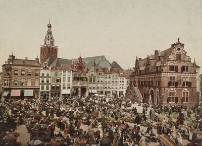 El Gran Mercado, Nimega, c.1900 de Unbekannt