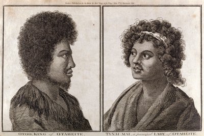 El Rey y una dama principal de Tahití, c. 1773 de Unbekannt
