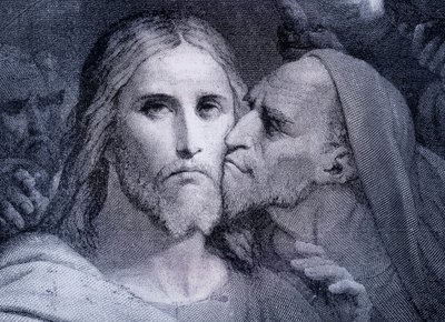 El Beso - Judas Iscariote besa a Jesucristo en el Jardín de Getsemaní, de 