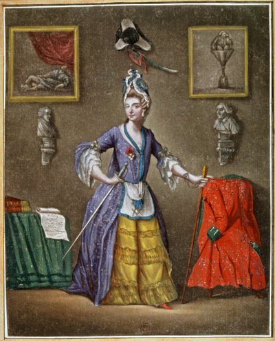 El Caballero de Eon, vestido de mujer de Unbekannter Künstler