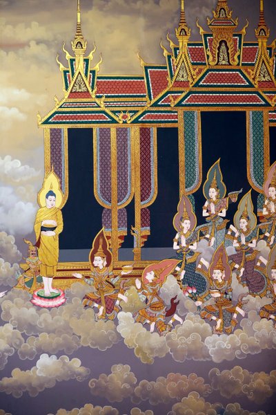 La vida de Buda, fresco mural, templo de Wat Botum, Phnom Penh, 2022 (foto) de Unbekannter Künstler