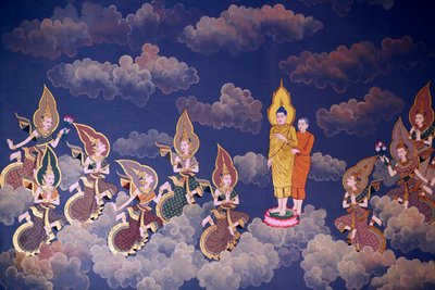 La vida de Buda, fresco mural, templo de Wat Botum, Phnom Penh, 2022 (foto) de Unbekannter Künstler