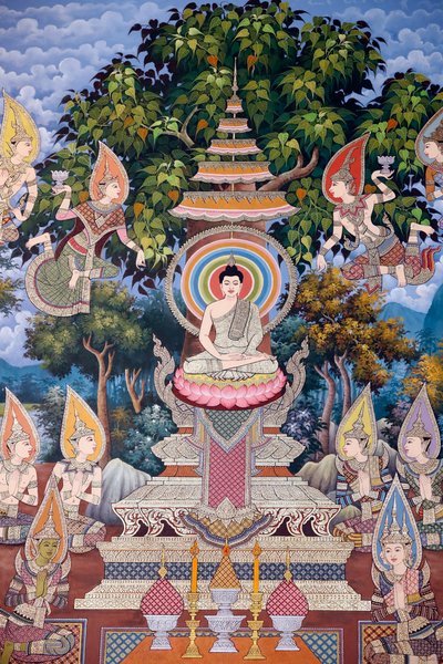 La vida de Buda, fresco mural, monasterio de Wat Maniratanaram, Phnom Penh, 2022 (foto) de Unbekannter Künstler